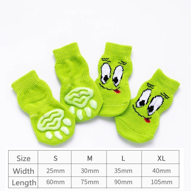 Soft Graphic Print Anti-Slip Traction Dog Socks