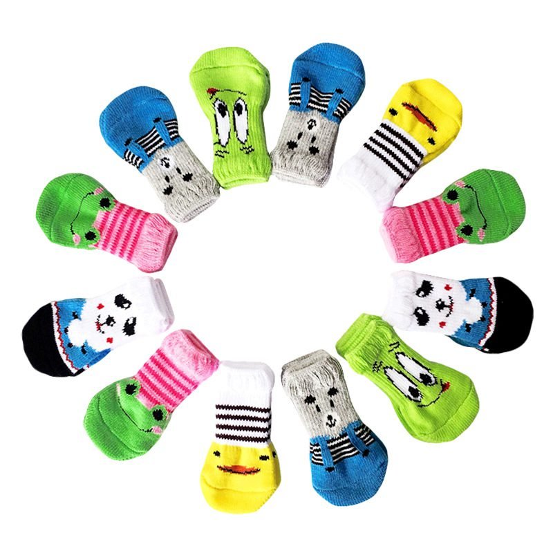 Soft Graphic Print Anti-Slip Traction Dog Socks