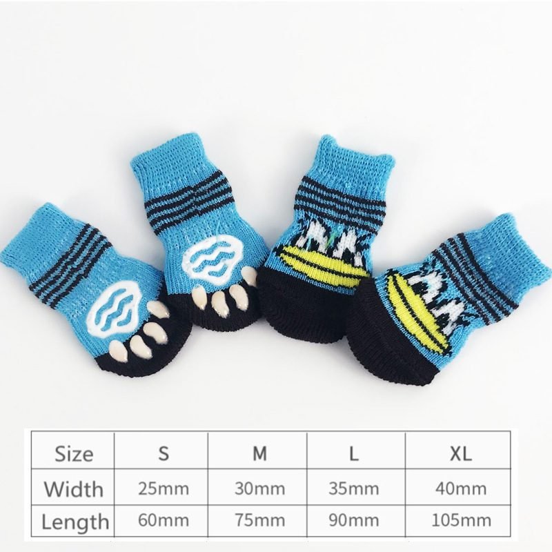 Soft Graphic Print Anti-Slip Traction Dog Socks