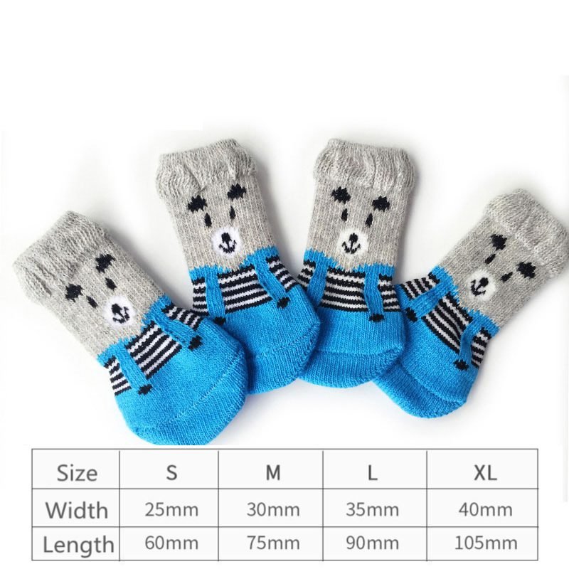 Soft Graphic Print Anti-Slip Traction Dog Socks