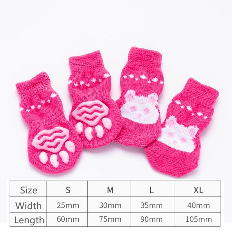 Soft Graphic Print Anti-Slip Traction Dog Socks