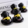 black smiling star dog sandals