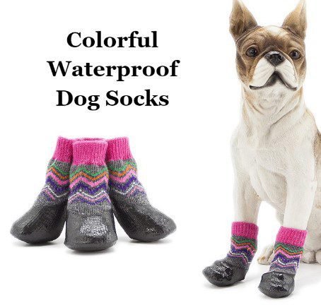 colorful waterproof dog socks