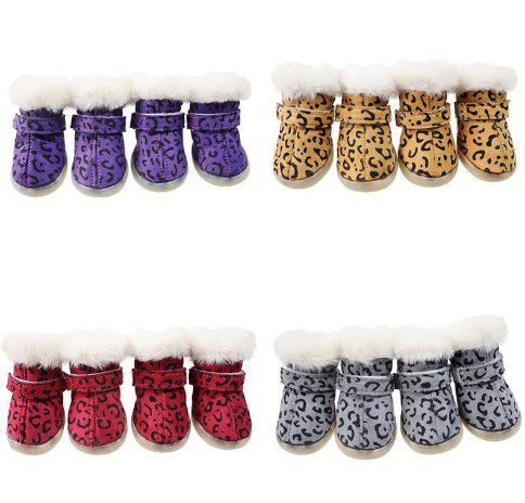 leopard print dog boots