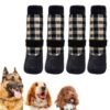 Black and beige long plaid dog socks