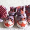 orange and white star dog sneakers