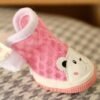 pink and white panda bear dog boots