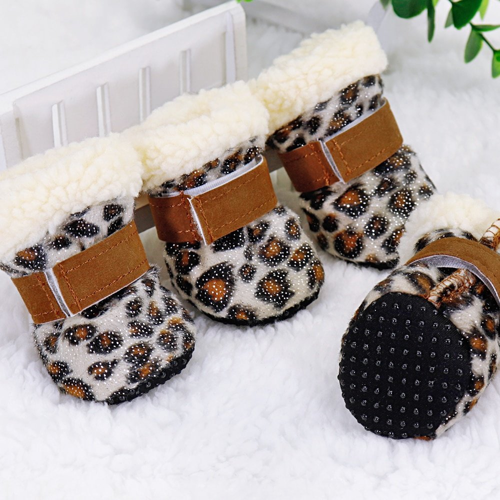 Anti-Slip Winter Dog Shoes 4 pcs Set