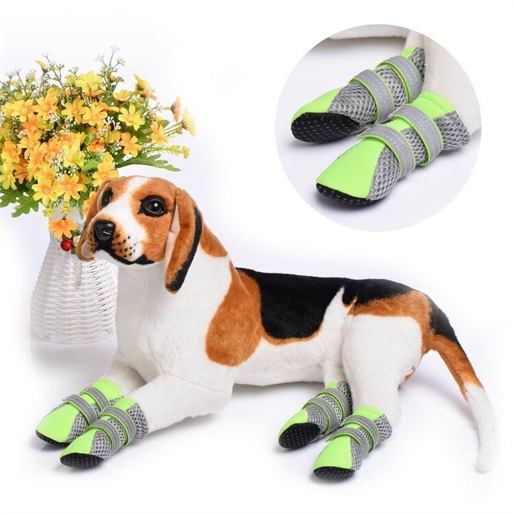 Breathable Pet Dog Shoes Waterproof Outdoor Walking Net Soft Summer Pet Shoes Night Safe Reflective Boots for Small Medium Dogs