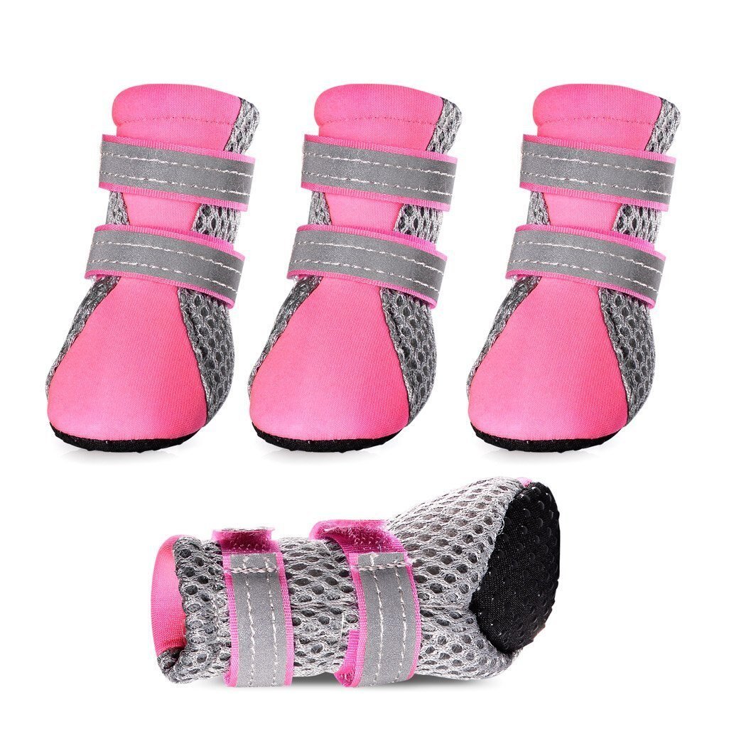 Breathable Pet Dog Shoes Waterproof Outdoor Walking Net Soft Summer Pet Shoes Night Safe Reflective Boots for Small Medium Dogs